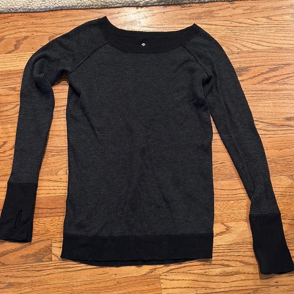 Lululemon boat neck reversible (black/grey) sweater